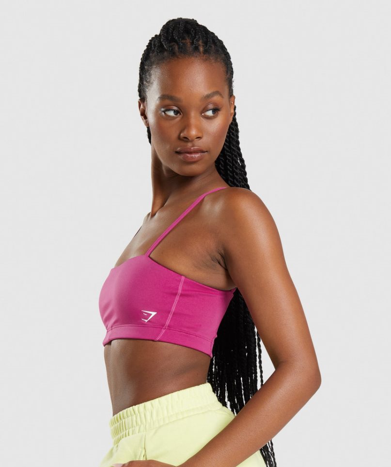 Women's Gymshark Bandeau Sports Bra Pink | CA 7D3861